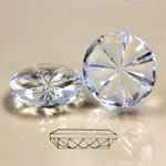 Glass Flat Back Pinwheel Round 18MM CRYSTAL