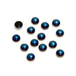 Glass Medium Dome Cabochon - Round 05MM Metallic Coated IRIS BLUE