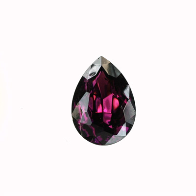Glass Point Back Foiled Tin Table Cut (TTC) Stone - Pear 15x11MM AMETHYST