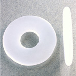 Plastic Bead - Smooth Round Donut 37MM MATTE CRYSTAL