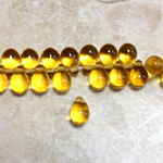 Czech Pressed Glass Pendant - Smooth Drop 9x6MM TOPAZ