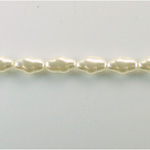 Czech Glass Pearl Bead - Baroque Oblong 13x7 WHITE 70401