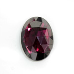 Glass Flat Back Foiled Rauten Rose - Oval 25x18MM AMETHYST