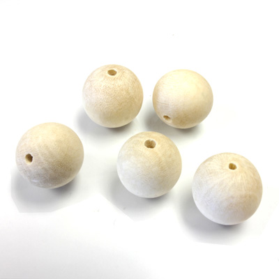 Wood Bead - Smooth Round 15MM NATURAL