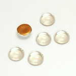 Glass Medium Dome Foiled Cabochon - Round 09MM CRYSTAL