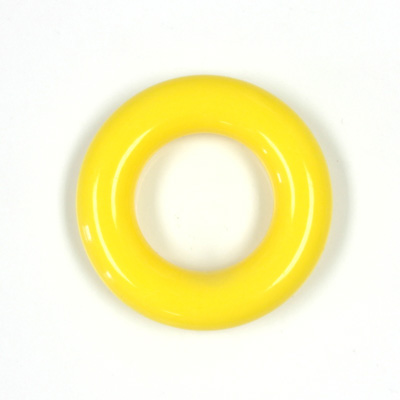 Plastic Bead - Smooth Round Ring 30MM Opaque BRIGHT YELLOW