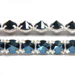 Preciosa Metal Spike Banding 1 Row - Round 19SS BLUE FLARE/SILVER
