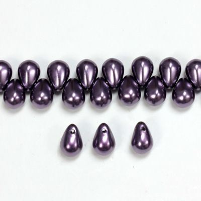 Glass Pendant Pearl Drop 8x6MM WISTERIA