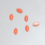 Plastic Flat Back Opaque Cabochon - Navette 08x4MM CORAL