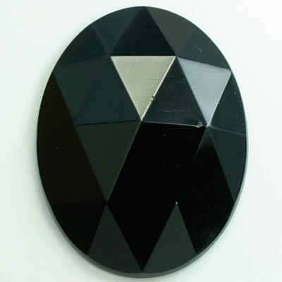 Glass Flat Back Opaque Rauten Rose - Oval 40x30MM JET