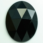 Glass Flat Back Opaque Rauten Rose - Oval 40x30MM JET