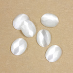 Fiber-Optic Flat Back Cabochon - Rauten Rose Oval 10x8MM CAT'S EYE WHITE