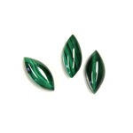 Gemstone Cabochon - Navette 15x7MM MALACHITE