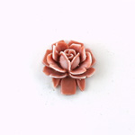 Plastic Carved No-Hole Flower - Rose 18MM MATTE TWO TONE BROWN