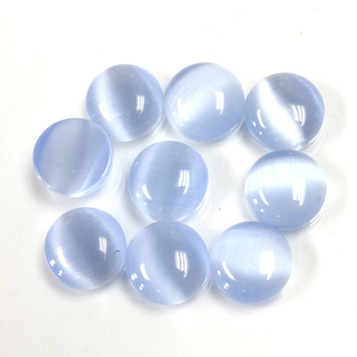 Fiber-Optic Cabochon - Round 09MM CAT'S EYE LT BLUE