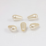 Preciosa 1/2 Drilled Crystal Nacre Pearl - Pear 11.5x6MM CREME