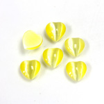 Fiber-Optic Cabochon - Heart 08MM CAT'S EYE YELLOW