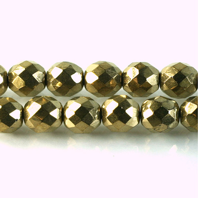 Czech Glass Fire Polish Bead - Round 10MM Full Coated BRONZE