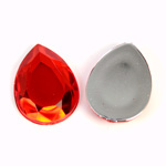 Plastic Flat Back Foiled Rose Cut Rhinestone - Pear 25x18MM HYACINTH