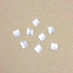 Fiber-Optic Cabochon - Pyramid Top 04x4MM CAT'S EYE WHITE