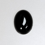 Plastic Flat Back Opaque Cabochon - Oval 30x22MM JET