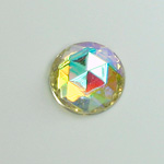 Glass Flat Back Foiled Rauten Rose - Round 18MM CRYSTAL AB