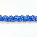 Acrylic Rhinestone Bead with 2MM Hole Resin Base - 12MM SAPPHIRE