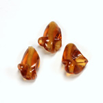 Indian Glass Lampwork Bead - Twisted Smooth 24x18MM DARK TOPAZ