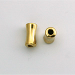 Metalized Plastic Bead - Hourglass Tube 13x7MM GOLD