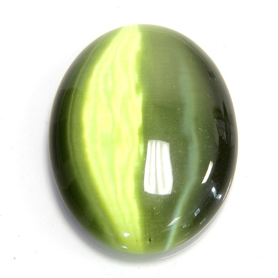 Fiber-Optic Cabochon - Oval 40x30MM CAT'S EYE OLIVE