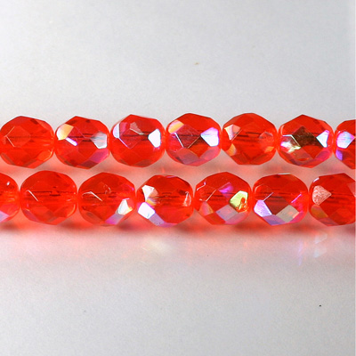 Czech Glass Fire Polish Bead - Round 08MM HYACINTH AB