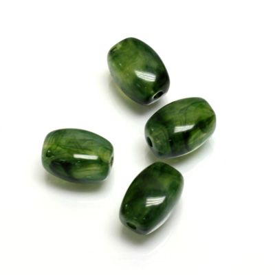 Plastic  Bead - Mixed Color Smooth Keg 12x9MM JADE AGATE