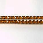 Czech Glass Fire Polish Bead - Round 04MM MADEIRA TOPAZ