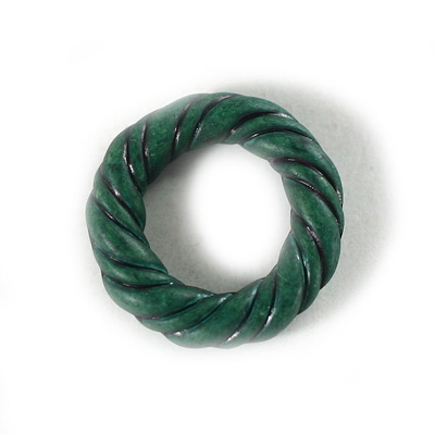 Plastic Bead - Twisted Round Ring 27MM INDOCHINE TEAL