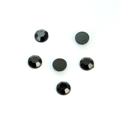 Plastic Flat Back Chaton Rose - Round 30SS JET