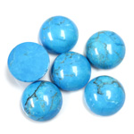 Gemstone Cabochon - Round 13MM HOWLITE DYED TURQUOISE