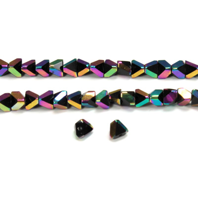 Cut Crystal Bead - V-Cut 04MM JET IRIS