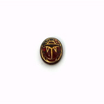 German Glass Flat Back Foiled Scarab with Gold Engraving - 10x8MM GARNET
