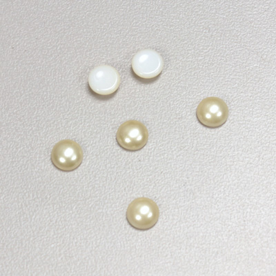 Glass Medium Dome Cabochon Pearl Spray Finish - Round 06MM CREME