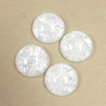 Glass Medium Dome Lampwork Cabochon - Round 15MM OPAL WHITE (05015)