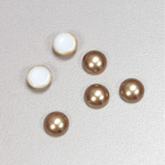 Glass Medium Dome Cabochon Pearl Spray Finish - Round 08MM LT BROWN