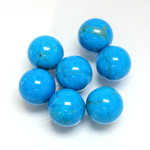 Gemstone No-Hole Ball - 12MM HOWLITE DYED TURQUOISE