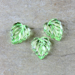 Preciosa Glass Flat Back Leaf 12MM PERIDOT Foiled