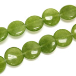 Gemstone Bead - Smooth Round Lentil 15MM Dyed QUARTZ Col. 23 TAIWAN JADE