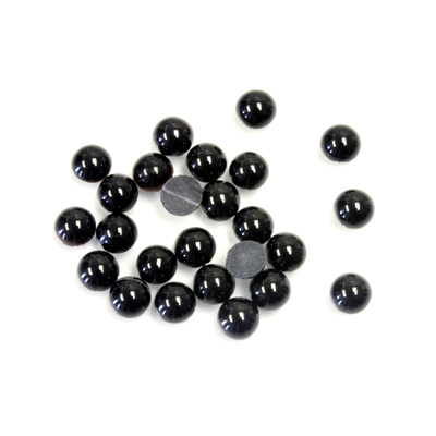 Gemstone Cabochon - Round 04MM BLACK ONYX