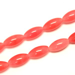 Gemstone Bead - Smooth Oval Rice 16x8MM Dyed QUARTZ Col. 98 SALMON