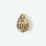 Plastic Engraved Bead - Pear 19x13MM ANTIQUE IVORY