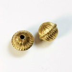 Brass Corrugated Bead - Standard Saucer 12x10MM RAW