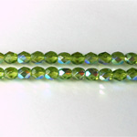 Czech Glass Fire Polish Bead - Round 05MM OLIVINE AB