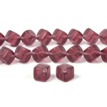 Czech Pressed Glass Bead - Cube with Diagonal Hole 08MM MATTE AMETHYST